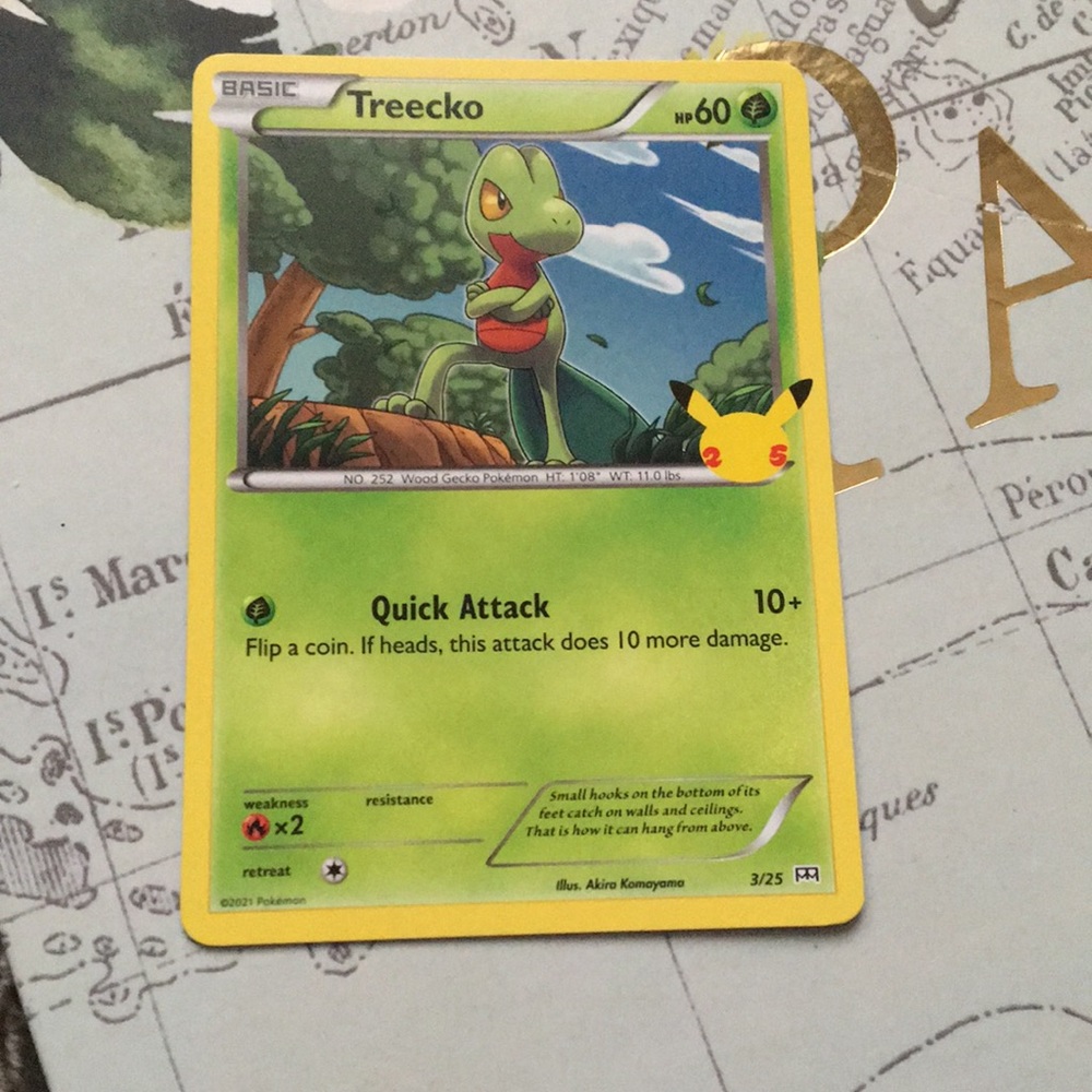 Treecko non holographic Pokémon card